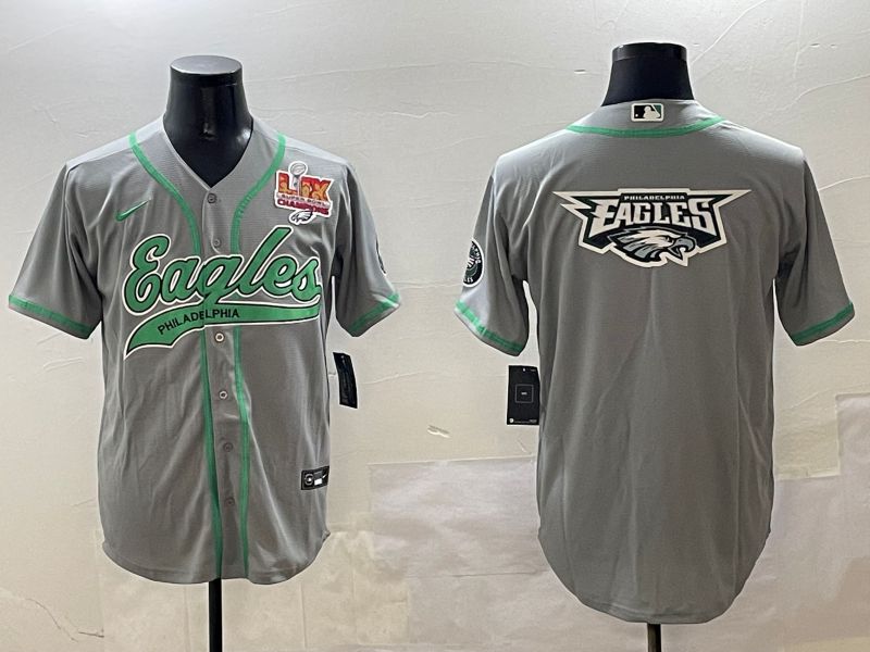 Men Philadelphia Eagles Blank Grey Jointly Name 2025 Nike Limited NFL Jersey style 20->philadelphia eagles->NFL Jersey